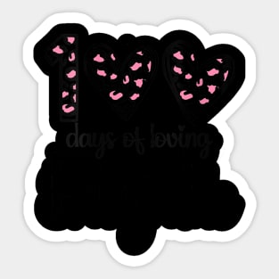 100 Days Of Loving 3rd Grade 100th Of School Leopard Heart Sticker